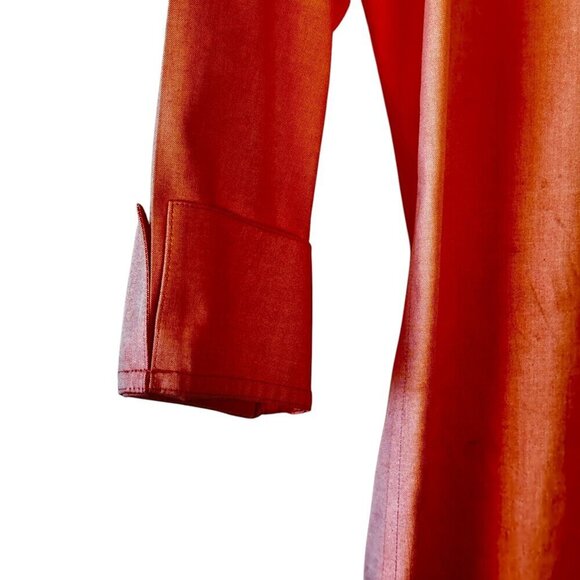 Foxcroft Pandora Heritage Tunic Button Down Non Iron Peach Sorbet Color Size 10 - Picture 4 of 10